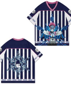 Anime Akaza Print Football Jersey, Unisex Shirt Gift For Him, Anime Lover, Demon Slayer Crewneck