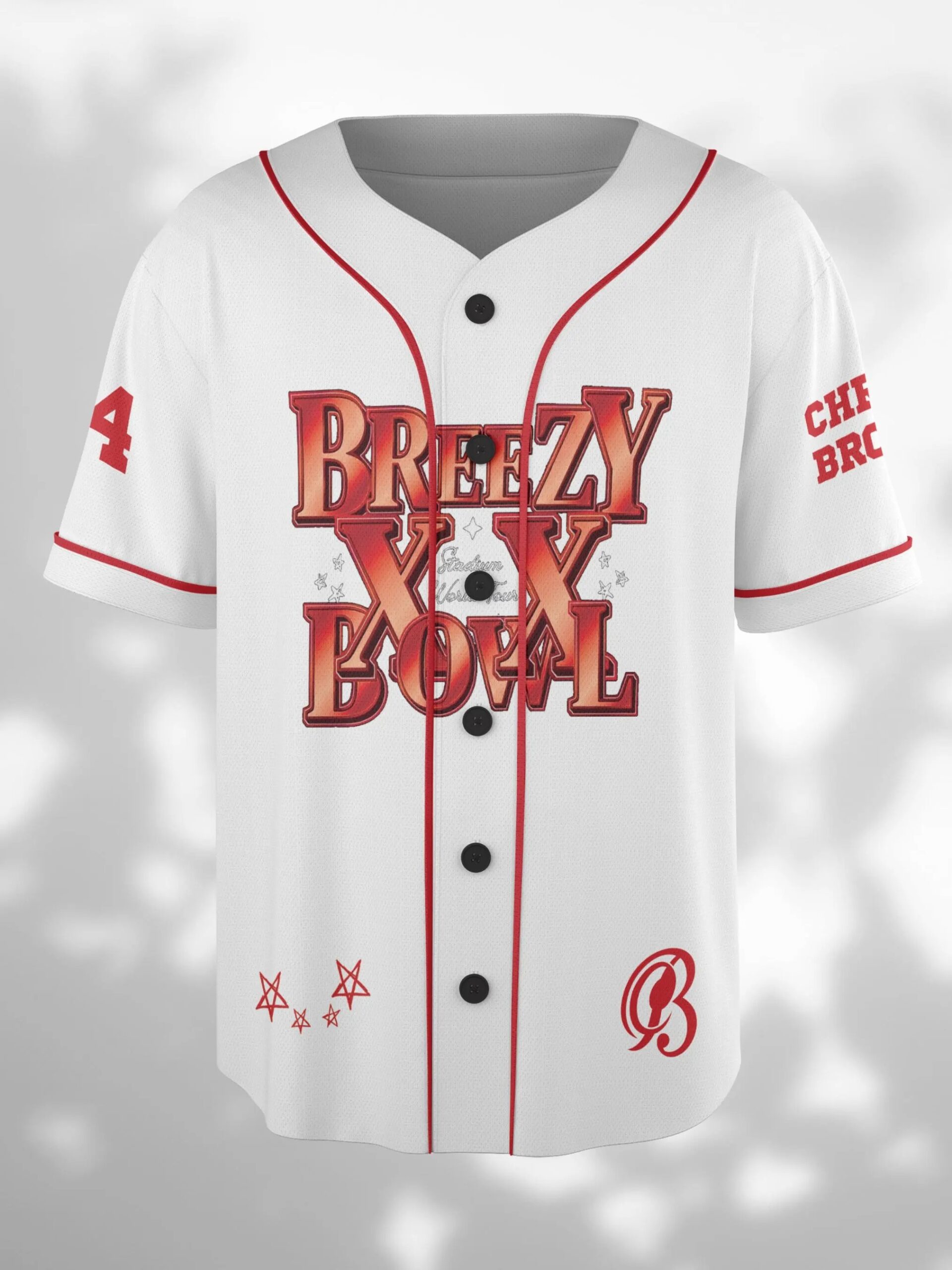 Custom Chris Brown Music Tour 2025 Baseball Jersey, Breezy Bowl XX Baseball Jersey, Custom Breezy Jersey - Image 6