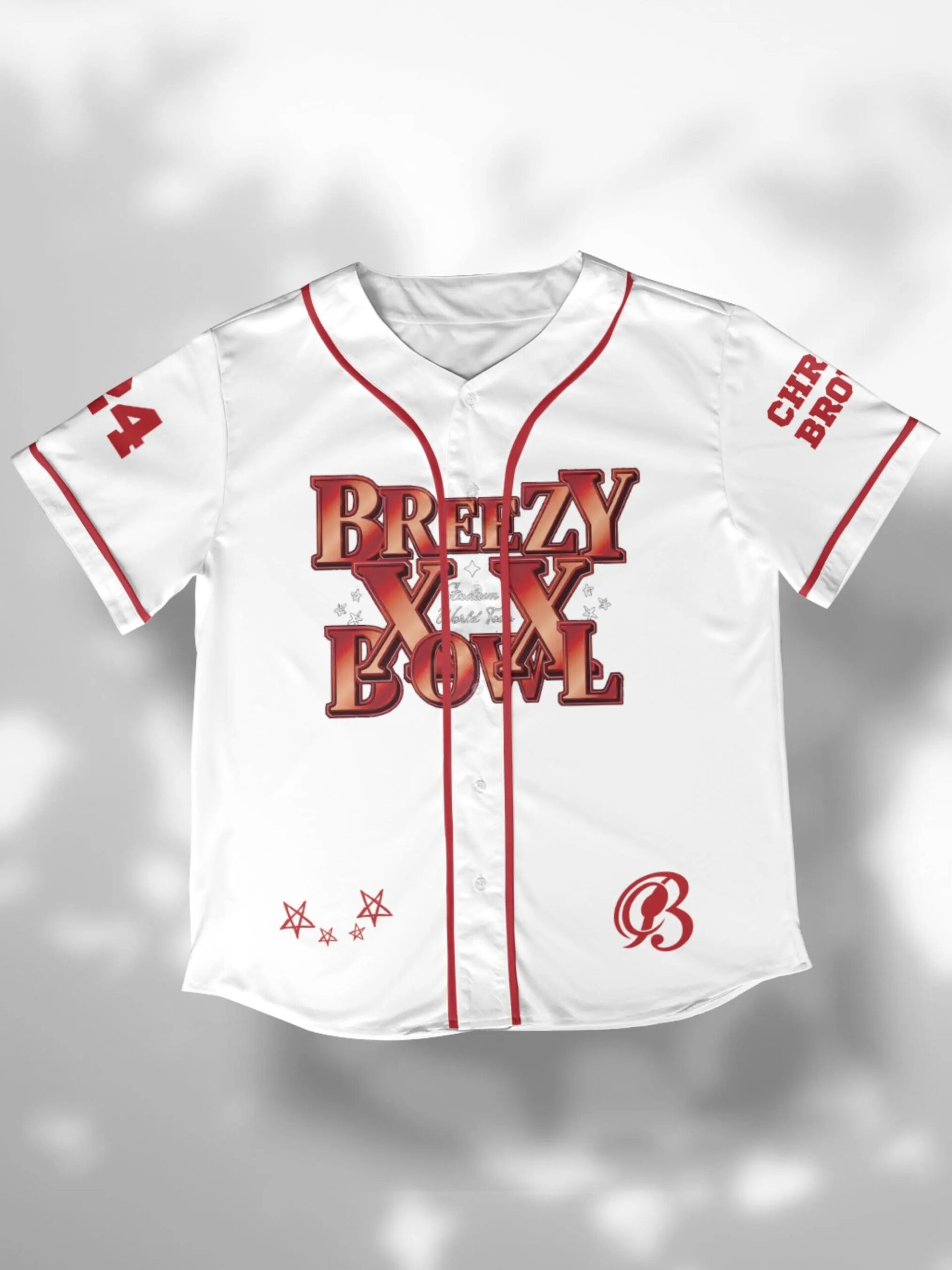 Custom Chris Brown Music Tour 2025 Baseball Jersey, Breezy Bowl XX Baseball Jersey, Custom Breezy Jersey - Image 4