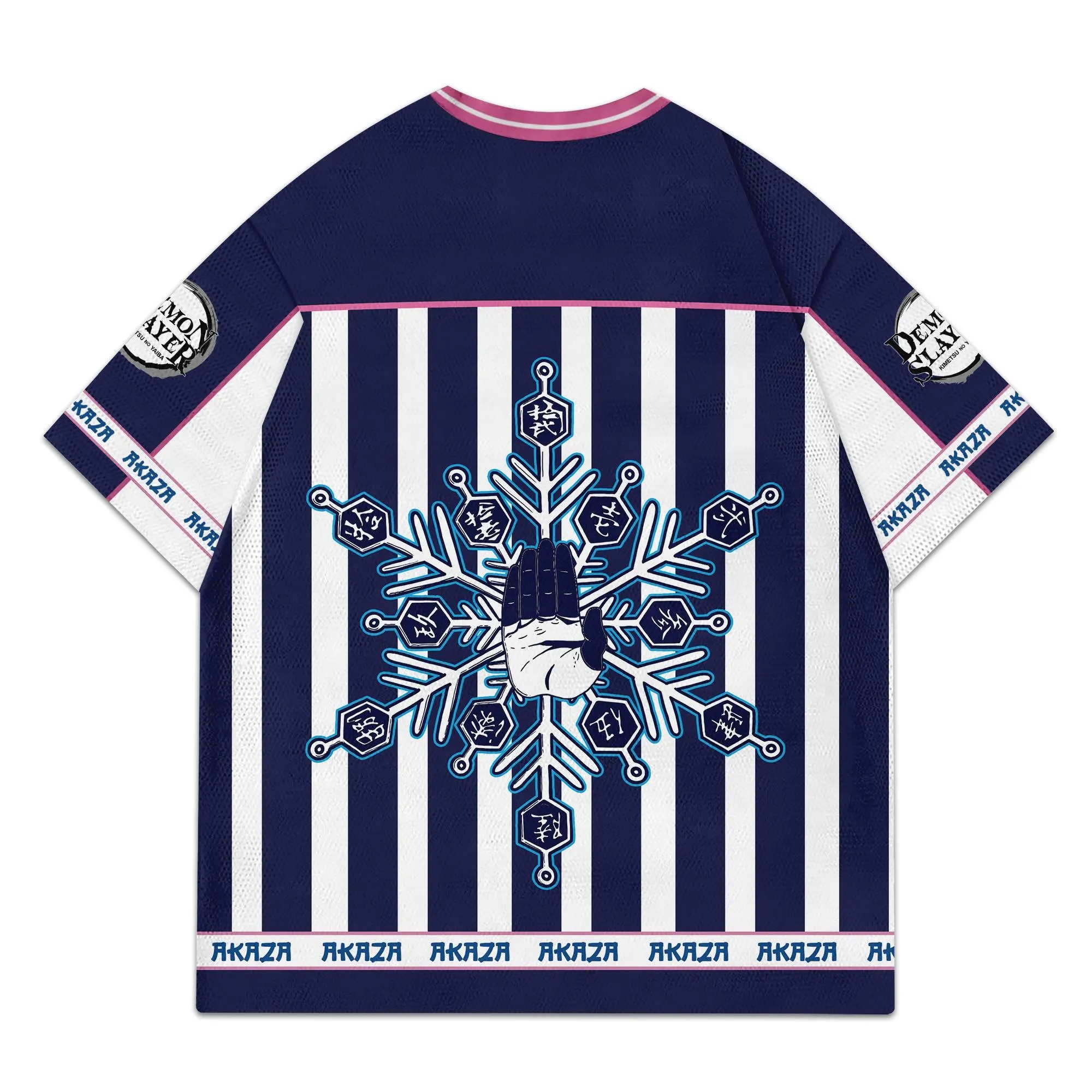 Anime Akaza Print Football Jersey, Unisex Shirt Gift For Him, Anime Lover, Demon Slayer Crewneck - Image 3