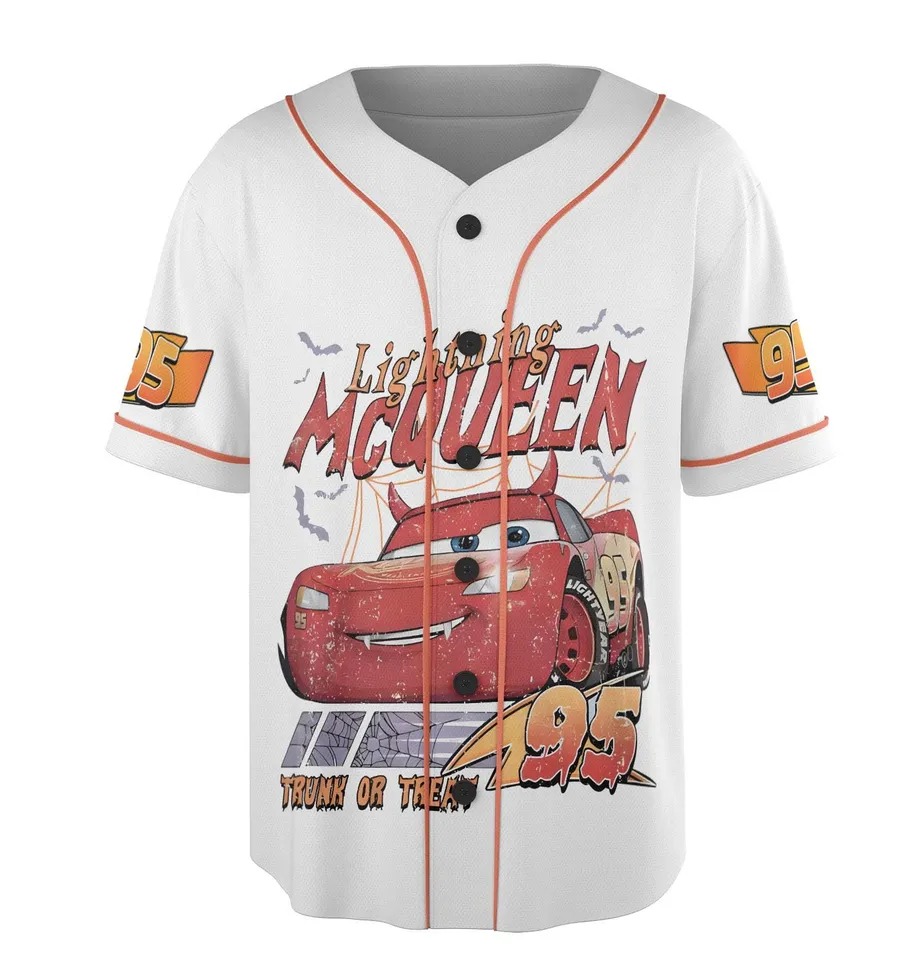 Personalized Retro Lightning McQueen Halloween Jersey, Halloween Jersey, Cars Jersey, Cars Land Halloween - Image 3