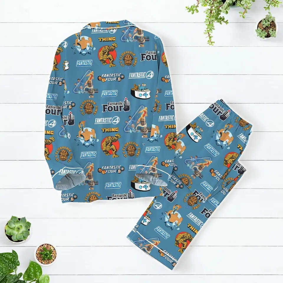 Custom Color Fantastic Four First Steps Pajamas Set, Fantastic Four Character Women Pajamas, Fantastic 4 Holiday Pajamas - Image 5