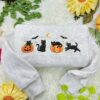 Embroidered Halloween Black Cat Sweatshirt, Pumpkin Fall Hoodie