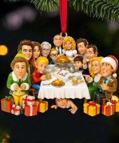 Alternative view of Christmas Dinner Party Acrylic Ornament - Personalized Christmas Gifts, Personalized Family Christmas Ornament