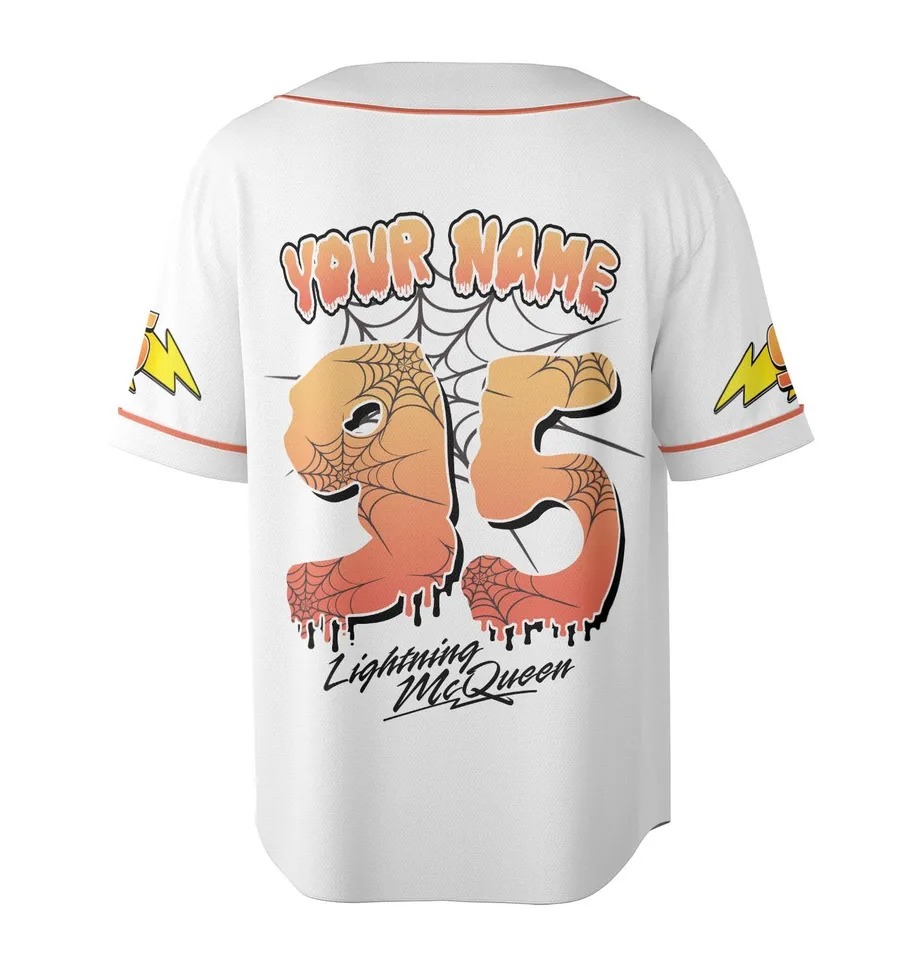 Personalized Retro Lightning McQueen Halloween Jersey, Halloween Jersey, Cars Jersey, Cars Land Halloween - Image 4
