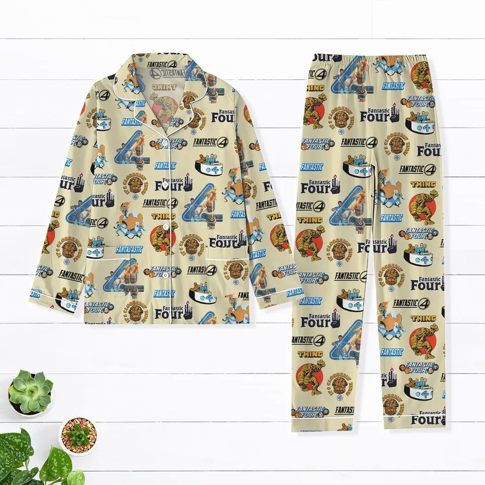 Custom Color Fantastic Four First Steps Pajamas Set, Fantastic Four Character Women Pajamas, Fantastic 4 Holiday Pajamas - Image 6