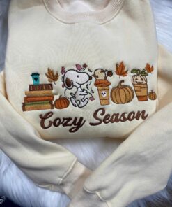 Fall Dog Embroidered, Cozy Season Embroidered, Fall Sweatshirt, Dog Sweatshirts