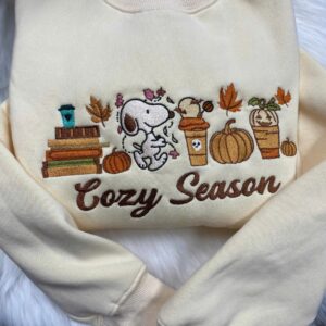 Fall Dog Embroidered, Cozy Season Embroidered, Fall Sweatshirt, Dog Sweatshirts