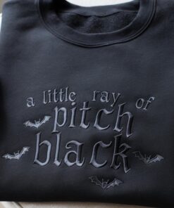 Embroidered A Little Ray Of Pitch Black Sweatshirt, Funny Gift For Friend Halloween Shirt