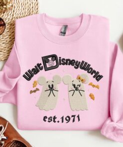 Halloween Cute Ghost Embroidered Sweatshirt,Cartoon Embroidered Shirt, Cartoon Character Hoodie