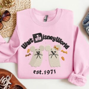 Halloween Cute Ghost Embroidered Sweatshirt,Cartoon Embroidered Shirt, Cartoon Character Hoodie