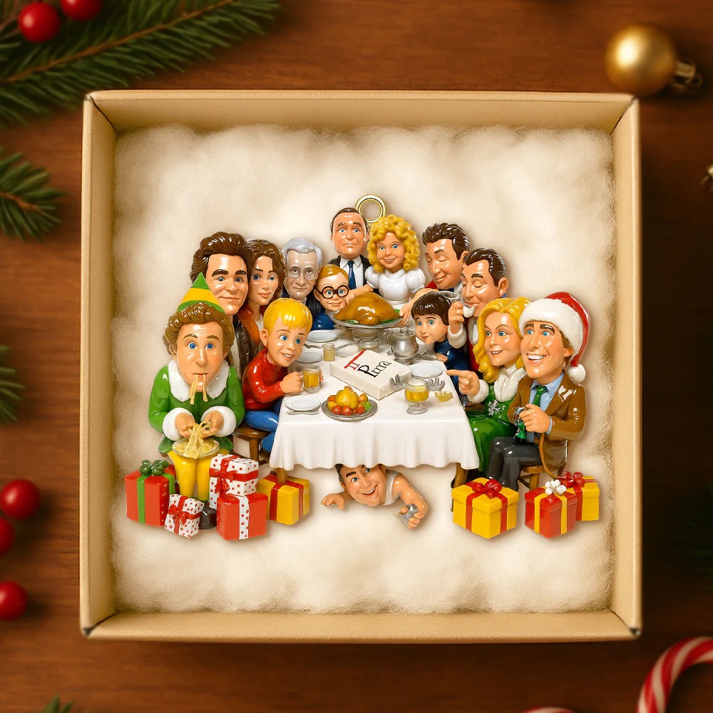 Christmas Dinner Party Acrylic Ornament - Personalized Christmas Gifts, Personalized Family Christmas Ornament - Image 3