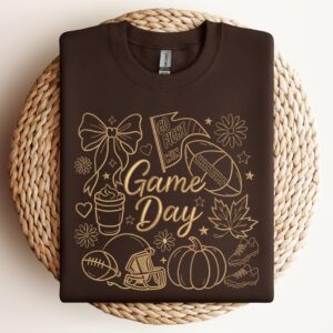 Embroidered Football Game day Shirt, Tis The Season Shirt, Embroidered Fall Shirt
