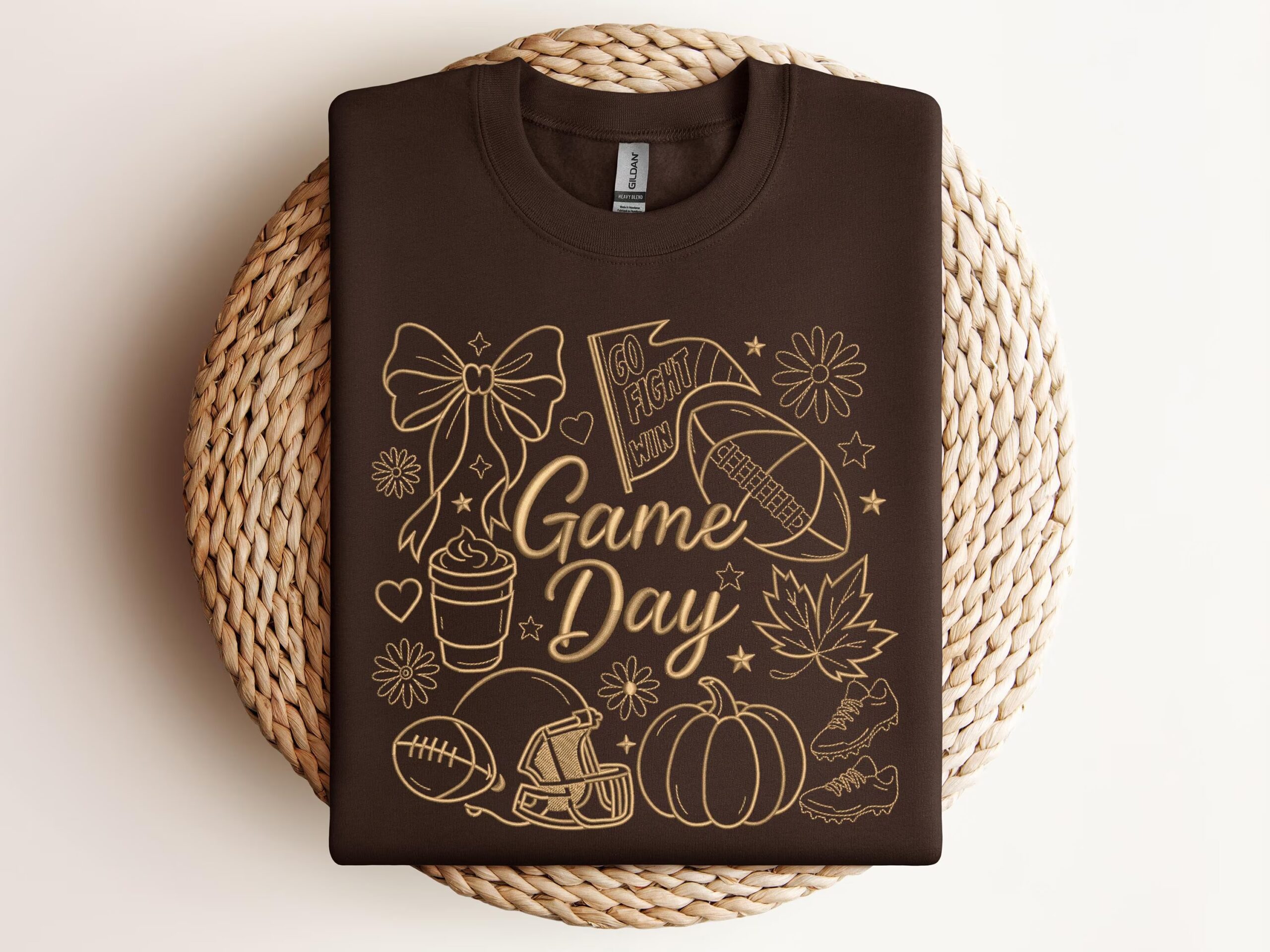 Embroidered Football Game day Shirt, Tis The Season Shirt, Embroidered Fall Shirt