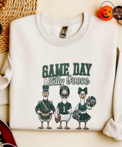 Game Day Silly Goose Embroidered Sweatshirt, Football Goose Shirt, Bird Gang Embroidered Shirt