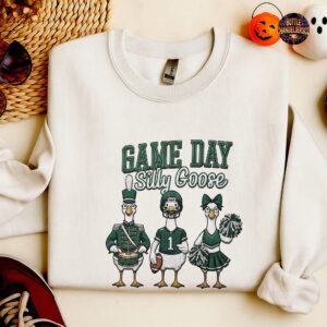 Game Day Silly Goose Embroidered Sweatshirt, Football Goose Shirt, Bird Gang Embroidered Shirt