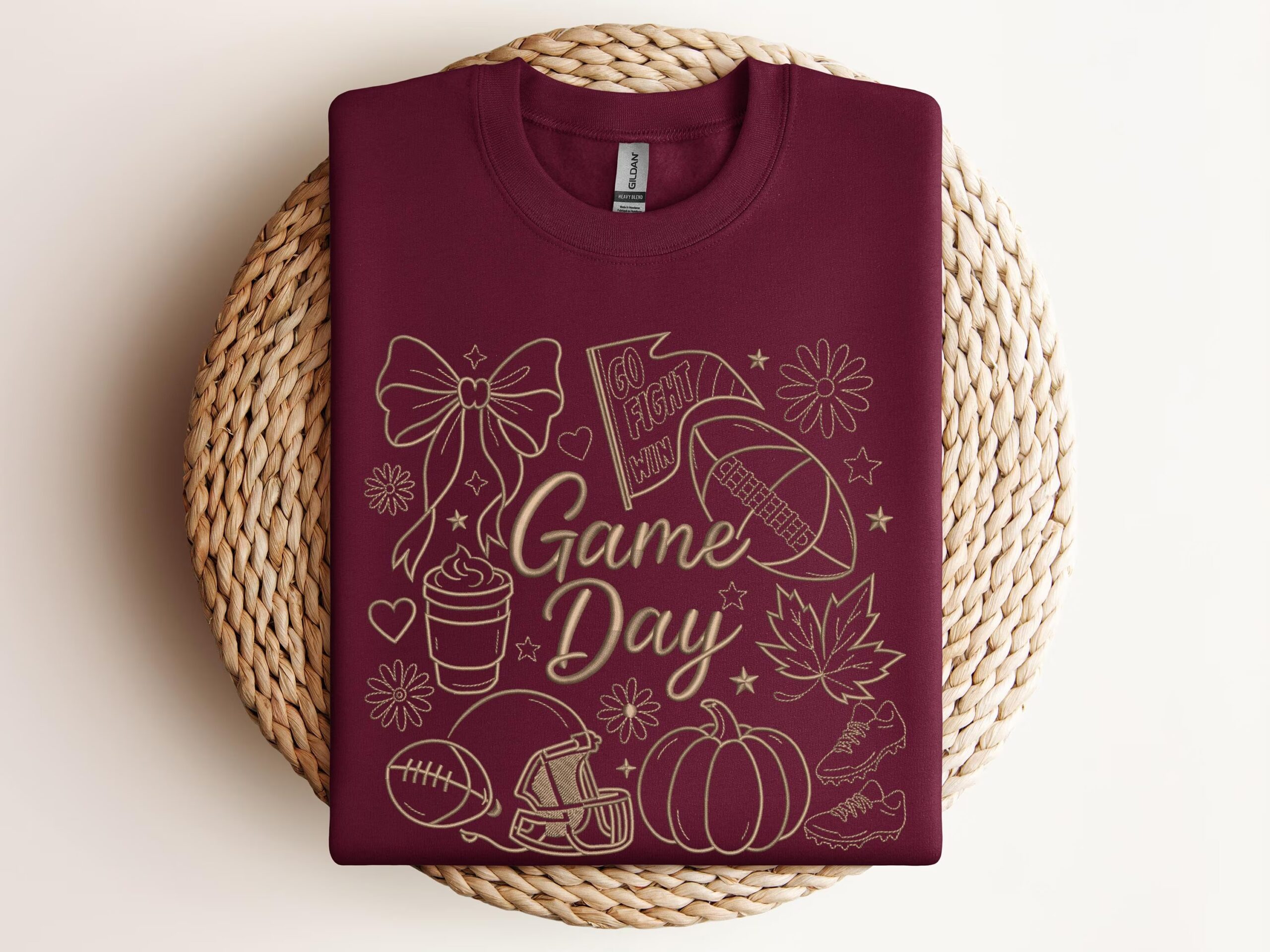 Embroidered Football Game day Shirt, Tis The Season Shirt, Embroidered Fall Shirt - Image 2