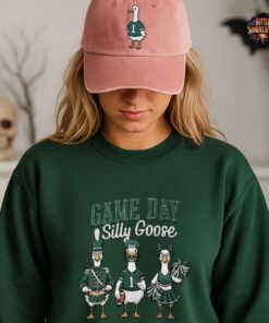 Alternative view of Game Day Silly Goose Embroidered Sweatshirt, Football Goose Shirt, Bird Gang Embroidered Shirt