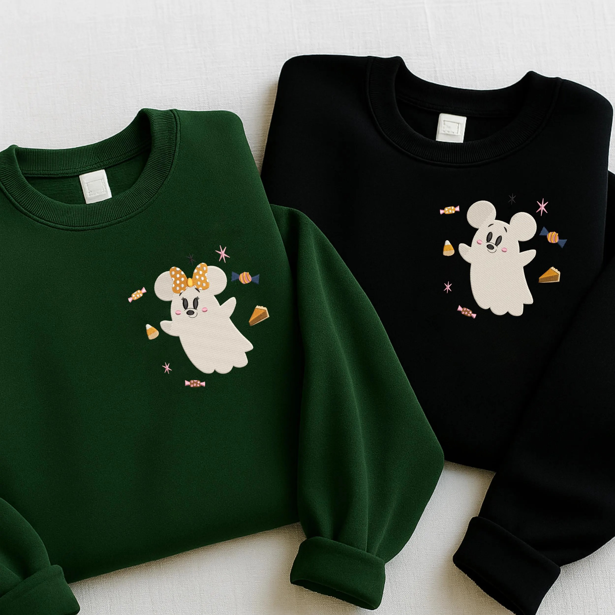 Halloween Mouse Embroidered Sweatshirt, Ghost Embroidered Shirt, Magic Kingdom Hoodie - Image 2