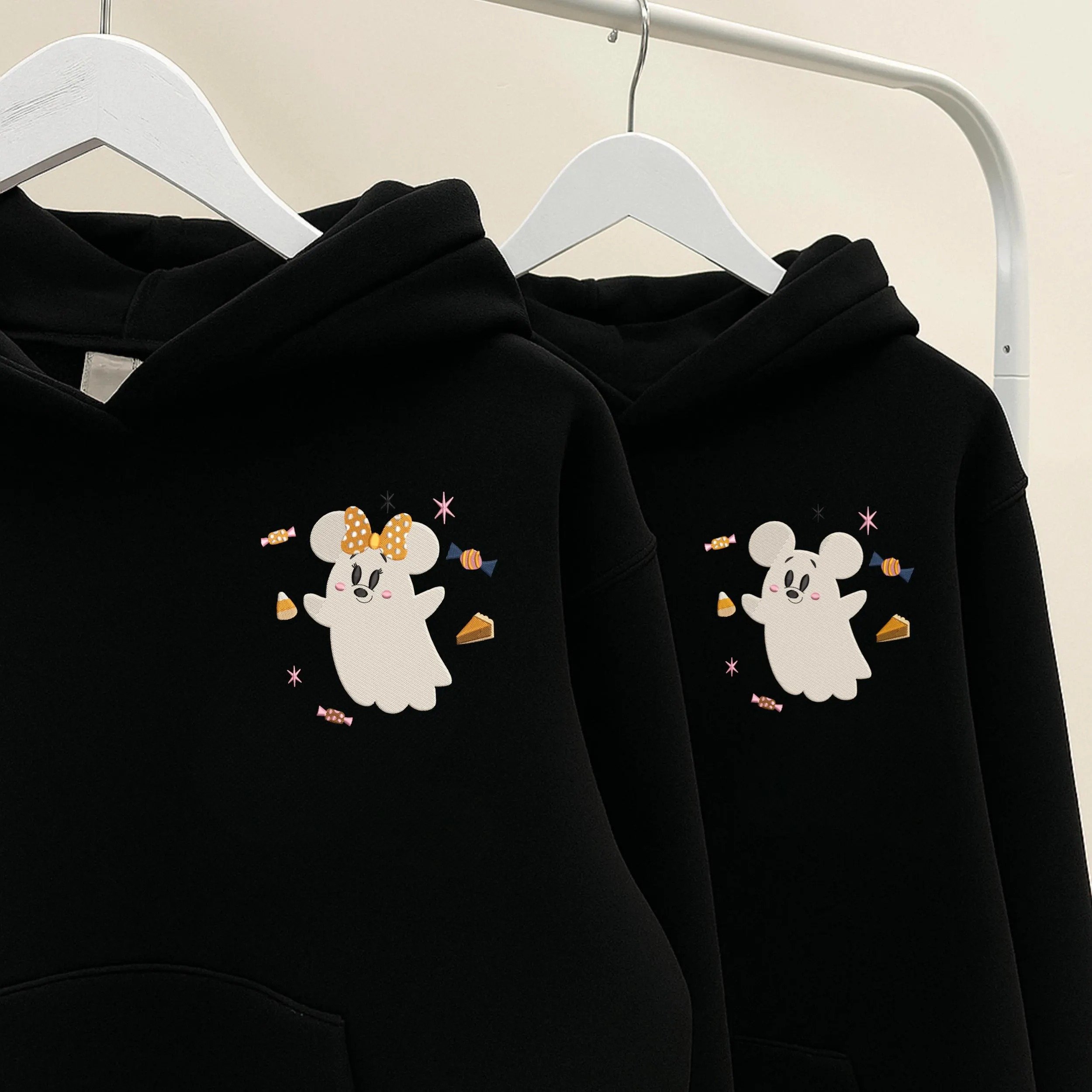 Halloween Mouse Embroidered Sweatshirt, Ghost Embroidered Shirt, Magic Kingdom Hoodie - Image 3