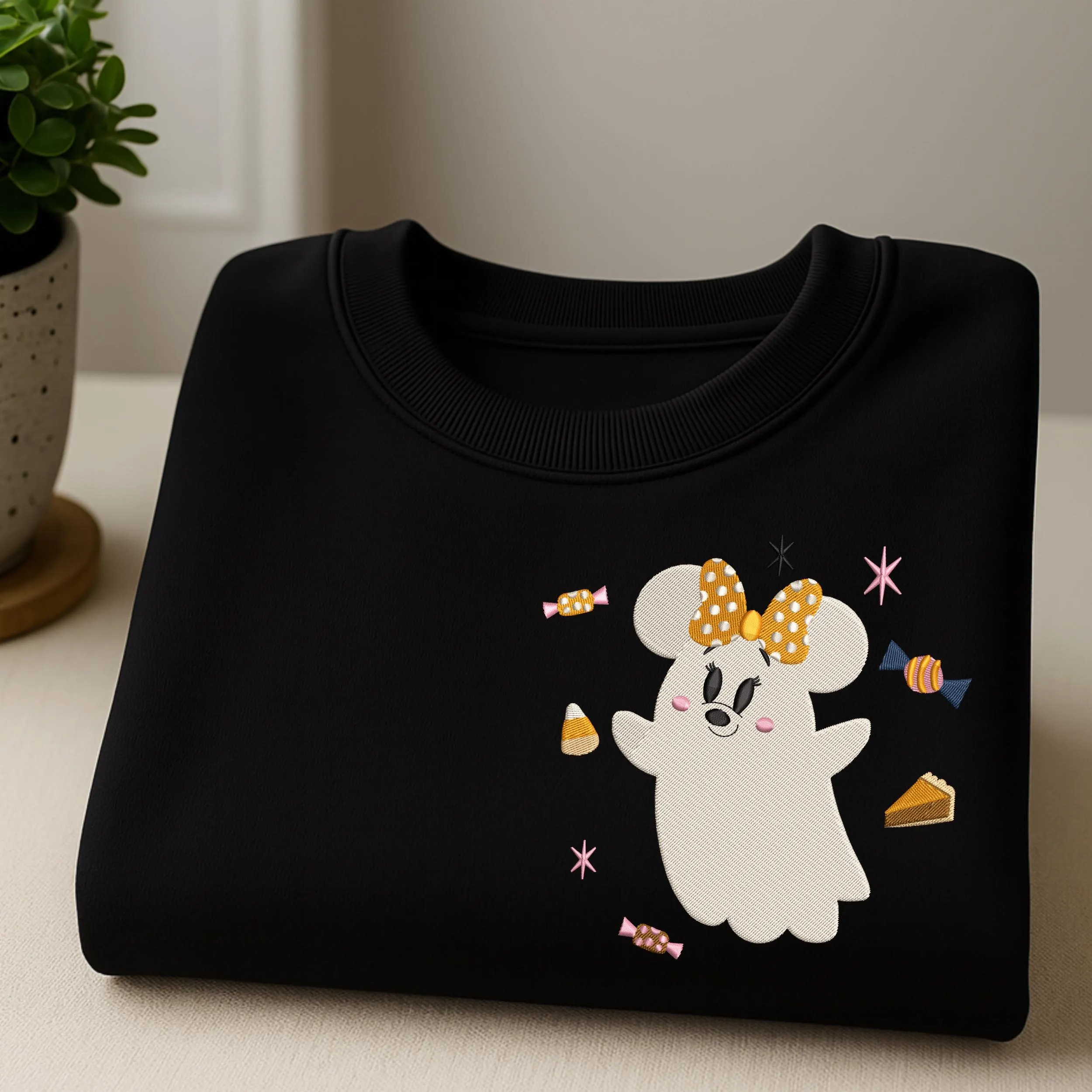 Halloween Mouse Embroidered Sweatshirt, Ghost Embroidered Shirt, Magic Kingdom Hoodie - Image 8