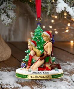 Alternative view of Couple Perfect Fit Ornament - Personalized Gifts For Couple, Funny Christmas Ornament