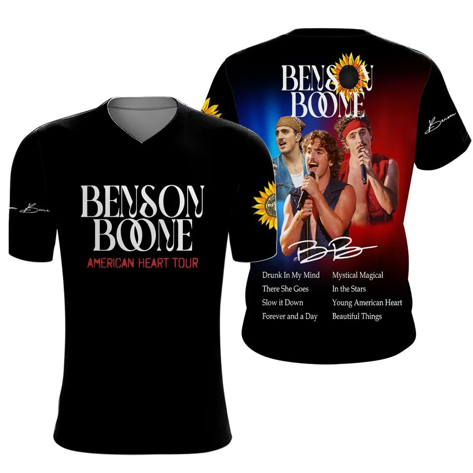 Benson Boone American Heart Tour 2025 T-Shirt Classic 3D T-shirt - Image 2