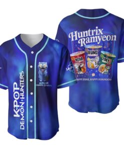 Huntrix Ramyeon Baseball Jersey, Kpop Demon Hunters Baseball Jersey