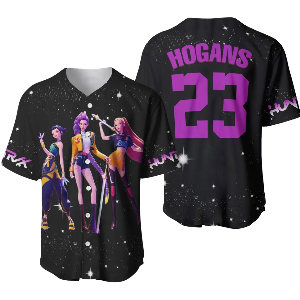 Kpop Huntrix Baseball Jersey with Team Name Number, Kpop Demon Hunters Shirt, Kpop Huntrix Tee