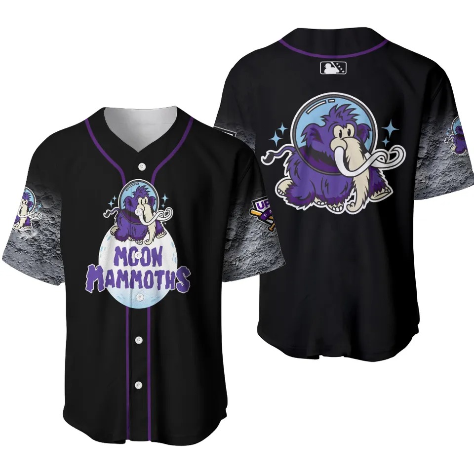 Moon Mammoth 2025 Season Black Baseball Jersey