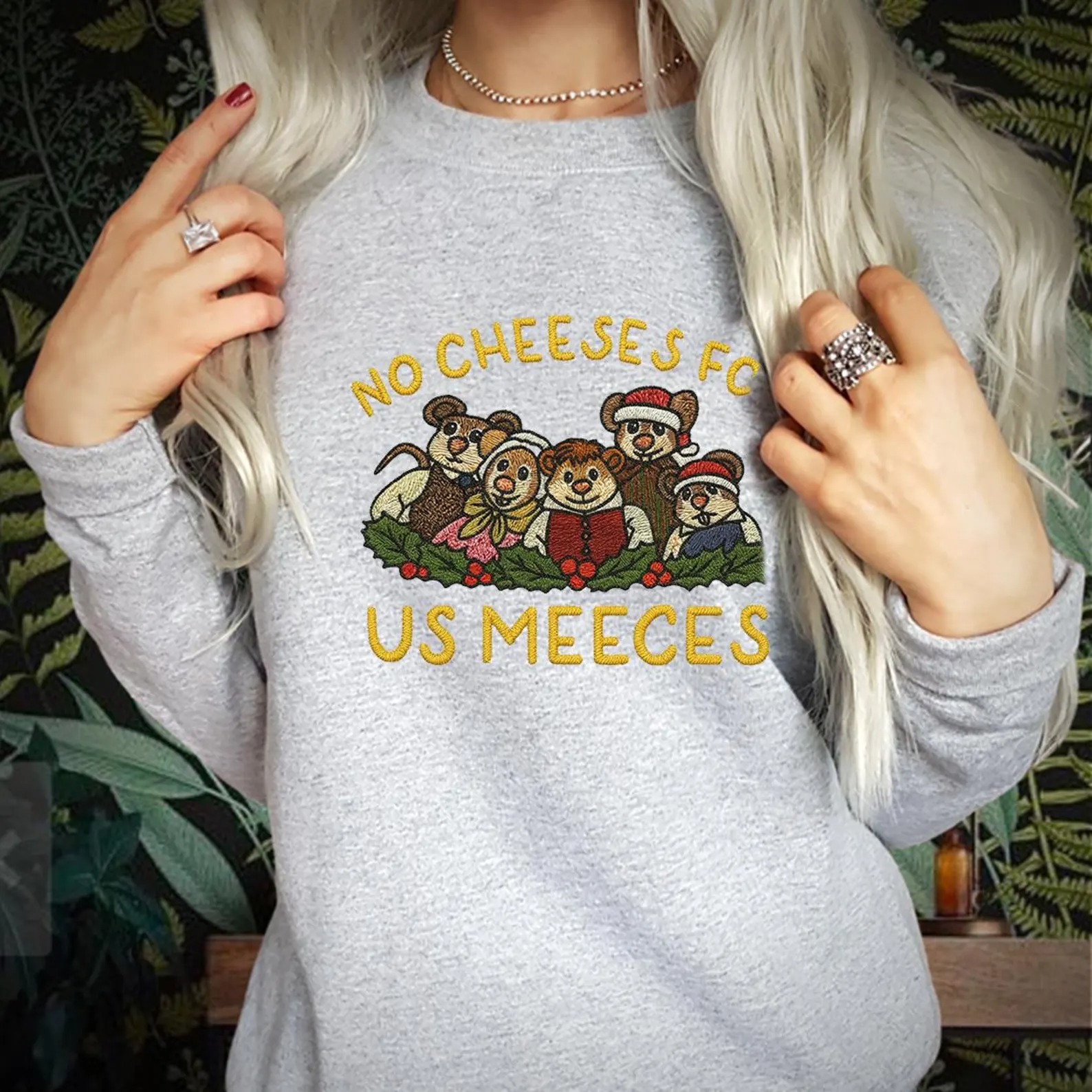 Christmas Sweatshirt No Cheeses For Us Meeces - Christmas Carol Jumper Puppets Sweater Xmas Gift - Image 5