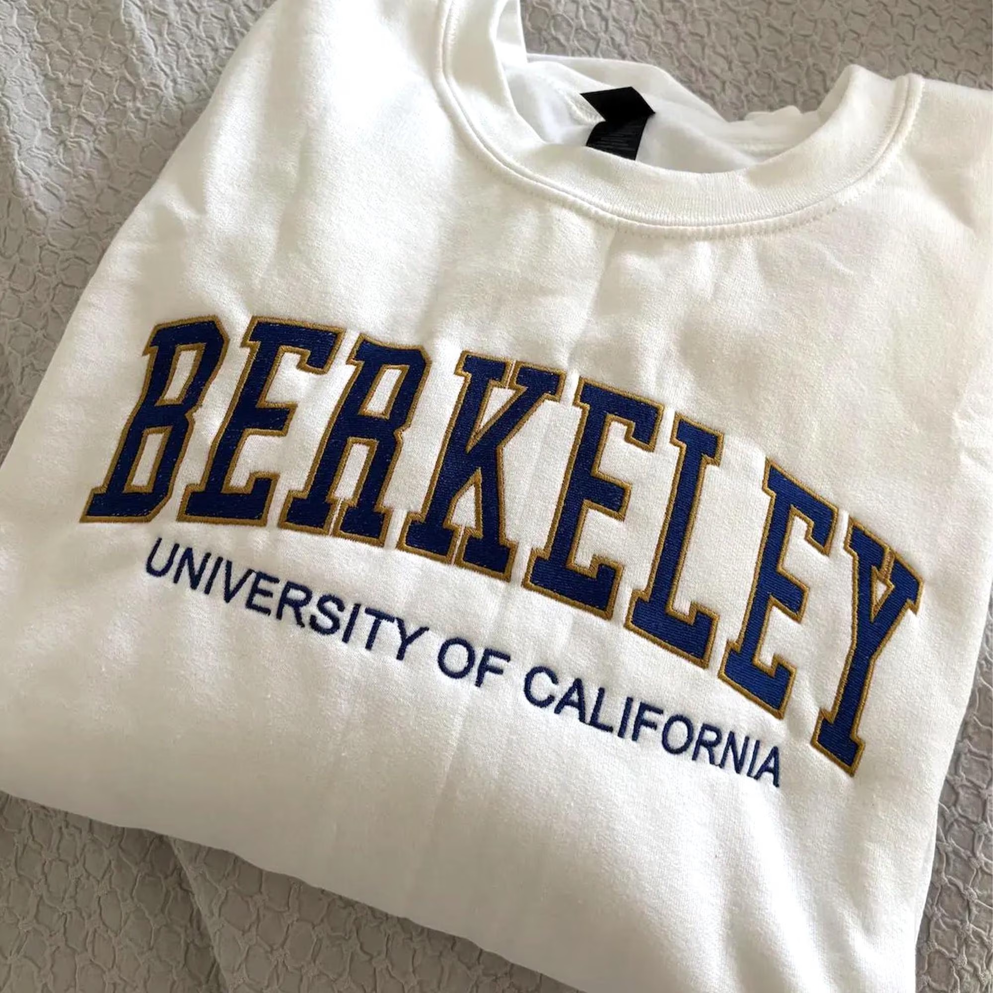 Custom Embroidered Sweatshirt - Custom Filled Embroidered Varsity Crewneck - College University Crewneck