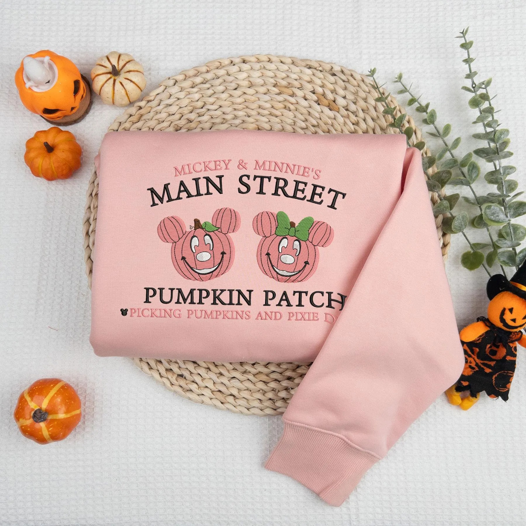 Halloween Pumpkin Patch Embroidered Sweater, Magical Land Embroidered Sweatshirt - Image 2
