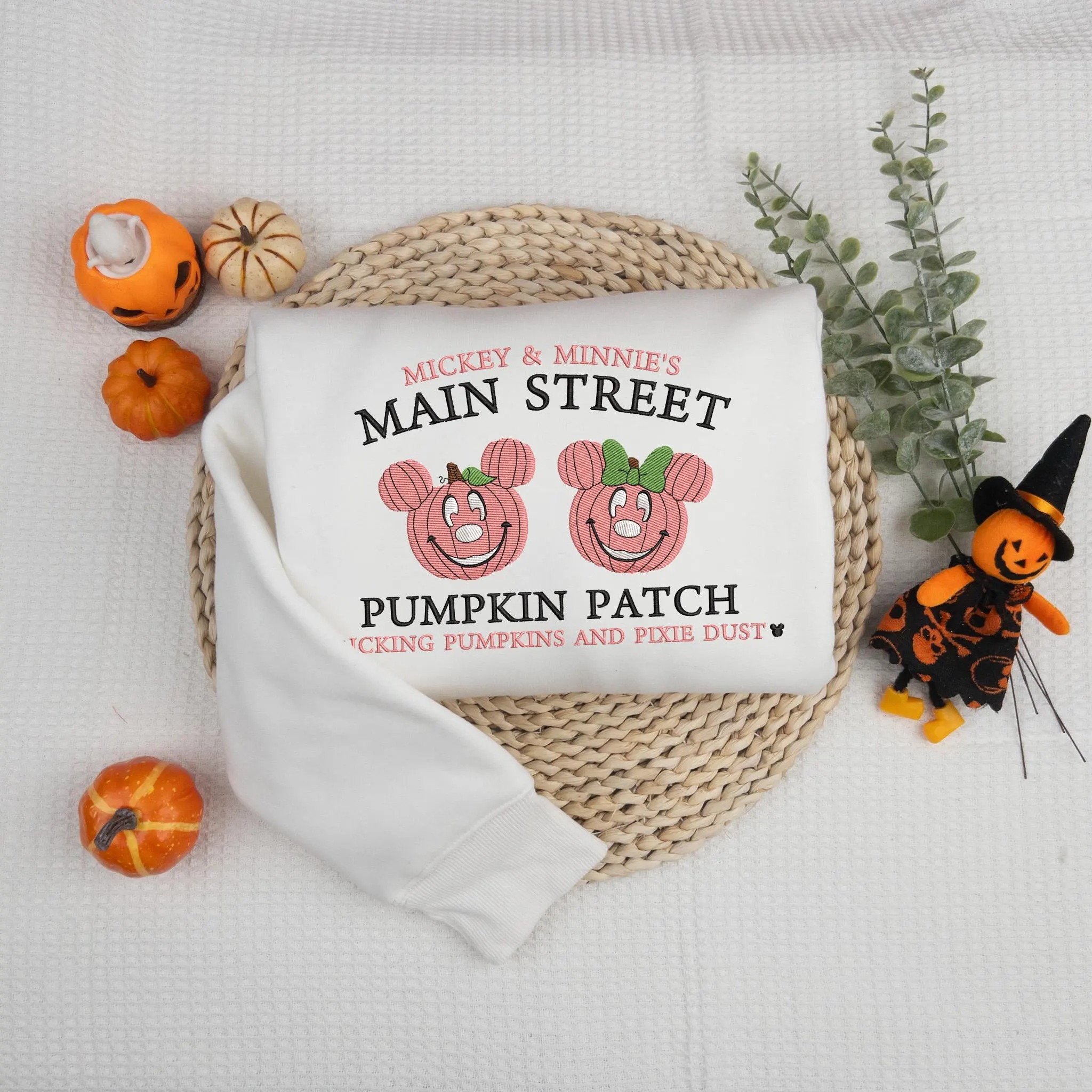 Halloween Pumpkin Patch Embroidered Sweater, Magical Land Embroidered Sweatshirt - Image 3