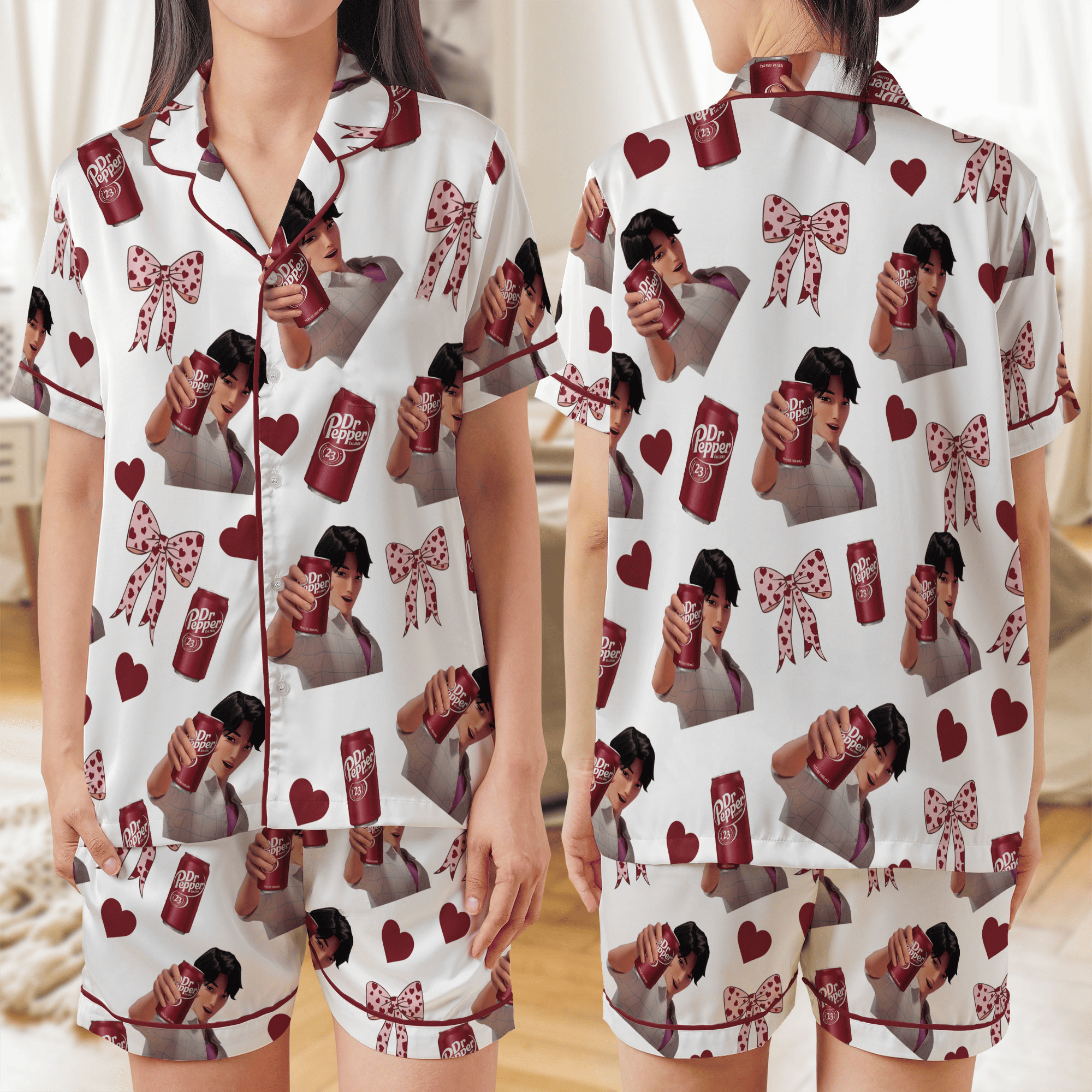 Jinu Dr Pepper Pajamas Set, Kpop Demon Hunters Short
