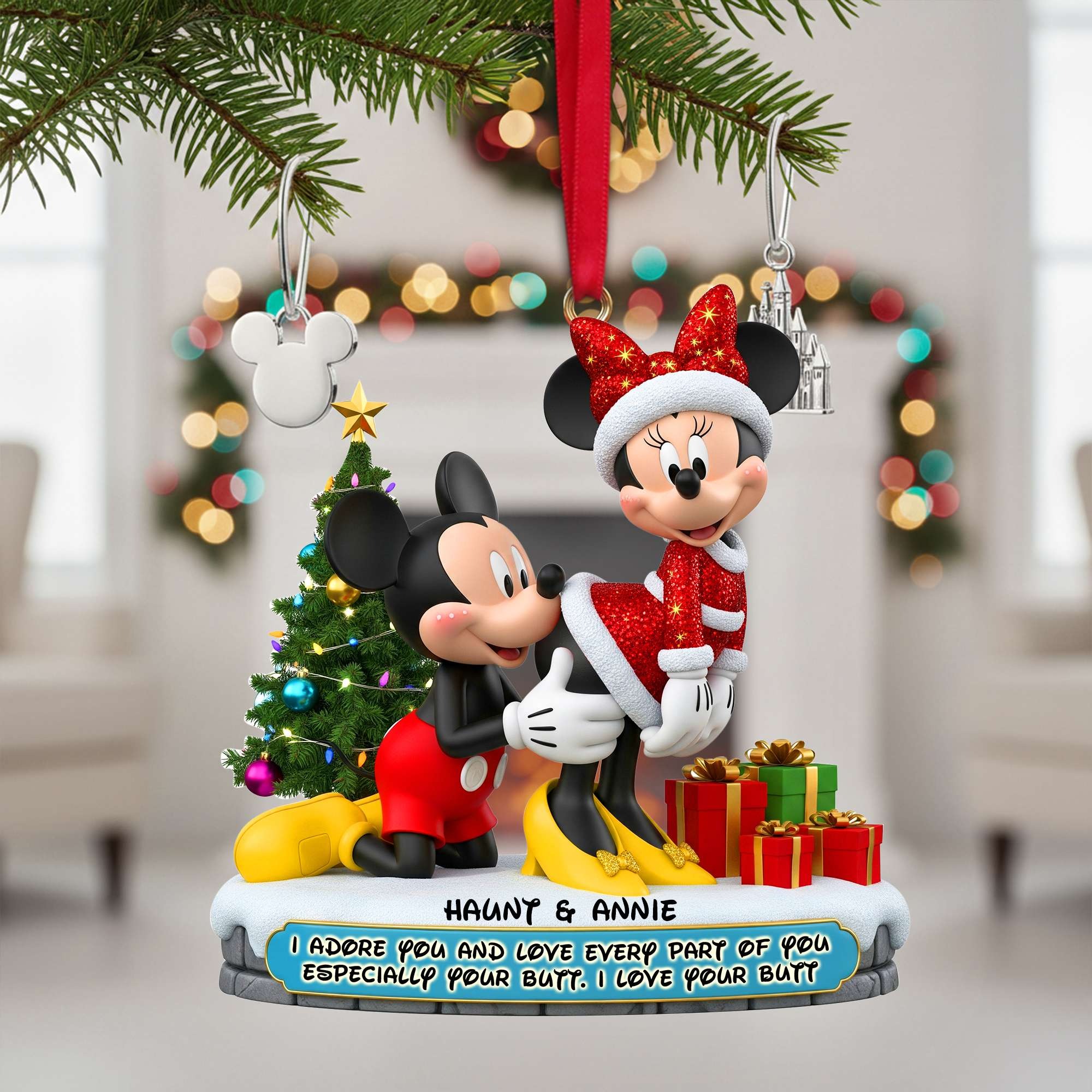 Mickey Mouse Christmas Ornament, Disney Christmas Tree Decoration Gifts, Disney Couple Ornament - Image 5