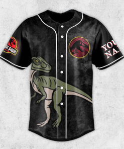 Alternative view of Jurassic Park Must Go Faster Personalized Baseball Jersey