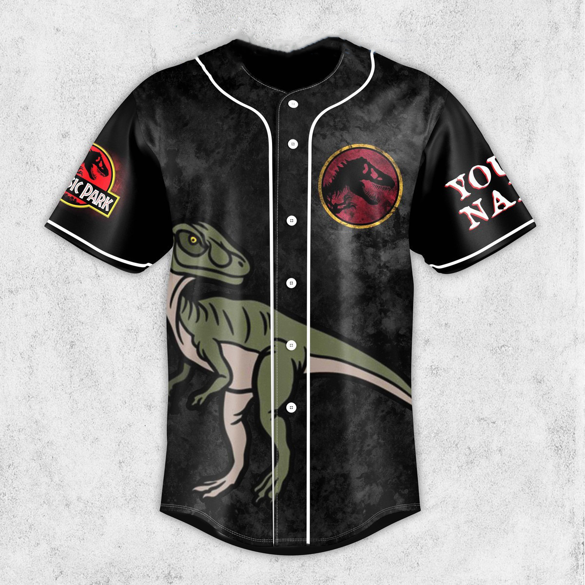 Jurassic Park Must Go Faster Personalized Baseball Jersey - Image 2
