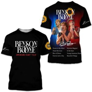 Benson Boone American Heart Tour 2025 T-Shirt Classic 3D T-shirt
