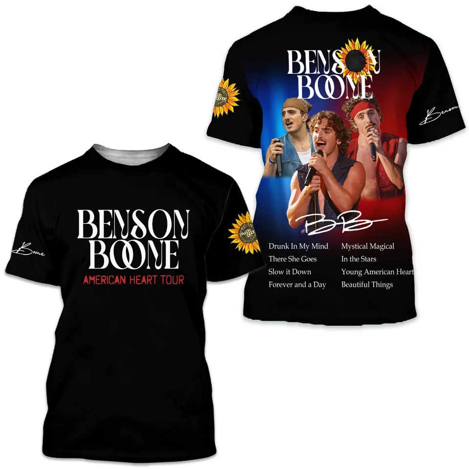 Benson Boone American Heart Tour 2025 T-Shirt Classic 3D T-shirt