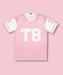 Alternative view of Tate Mcrae Pink Football Jersey - T8 Concert Outfit