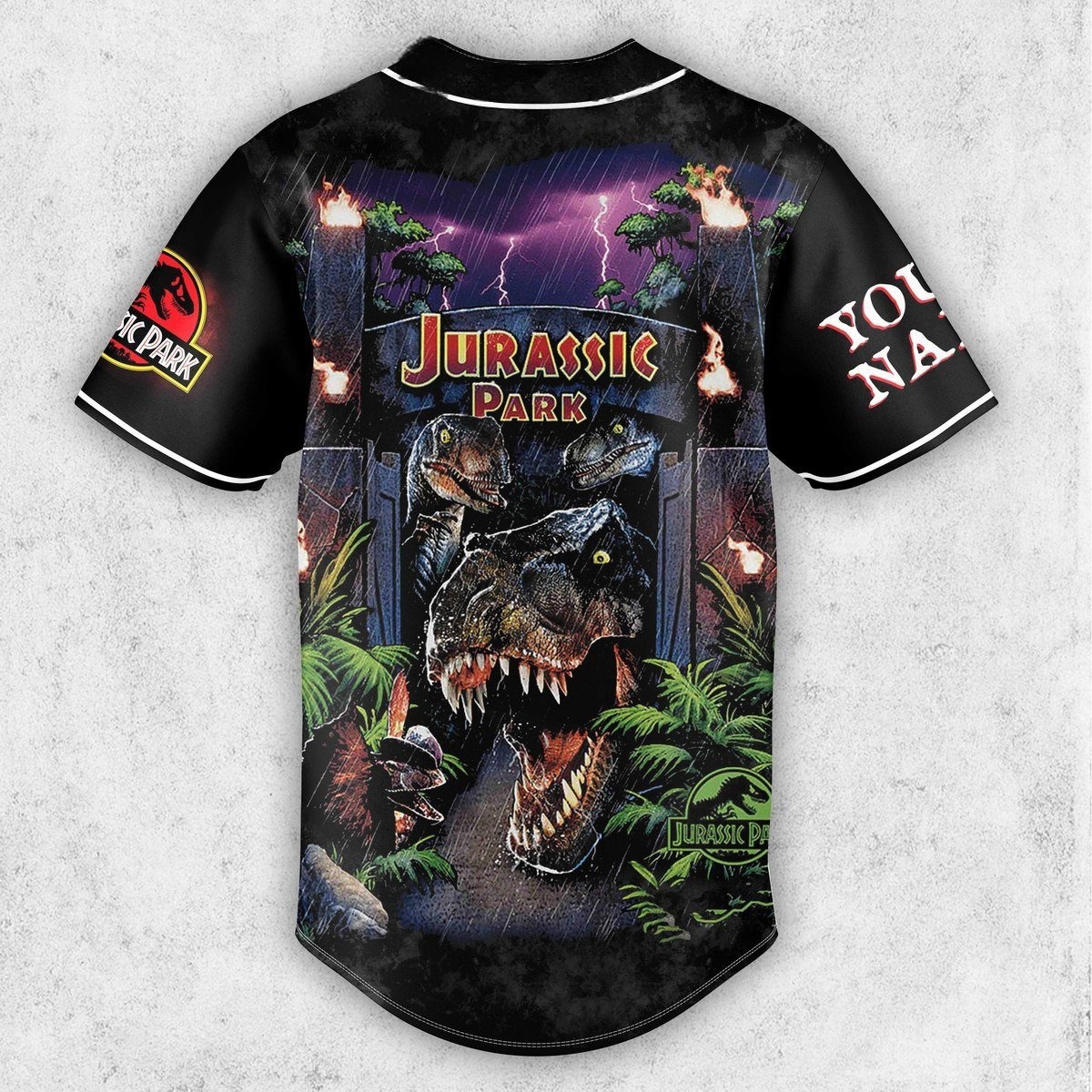 Jurassic Park Must Go Faster Personalized Baseball Jersey - Image 3