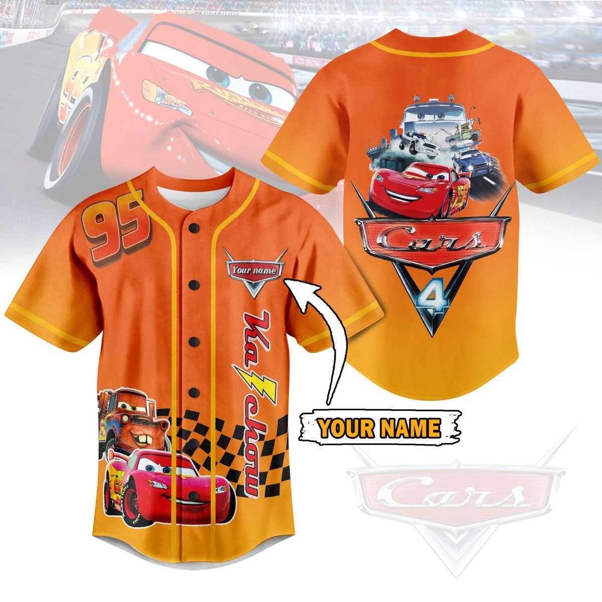 Cars 4 Baseball Jersey For Fans