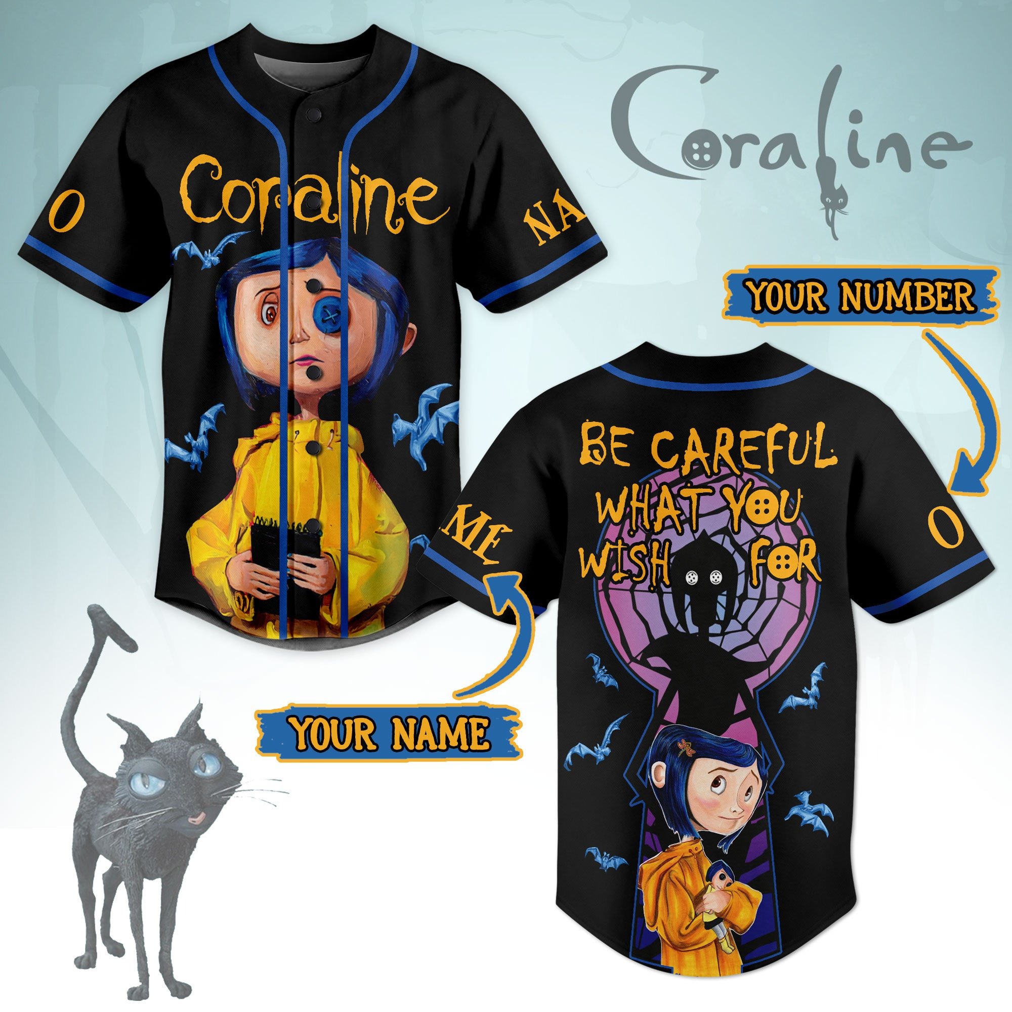 Coraline Baseball Jersey For Fans, Be Careful What You Wish Baseball Jersey
