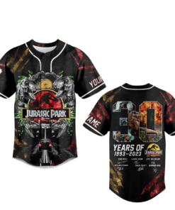 New Jurassic Park 30 Years Of Dinosaur World 1993 2023 Personalized Baseball Custom Jersey Fan Gift