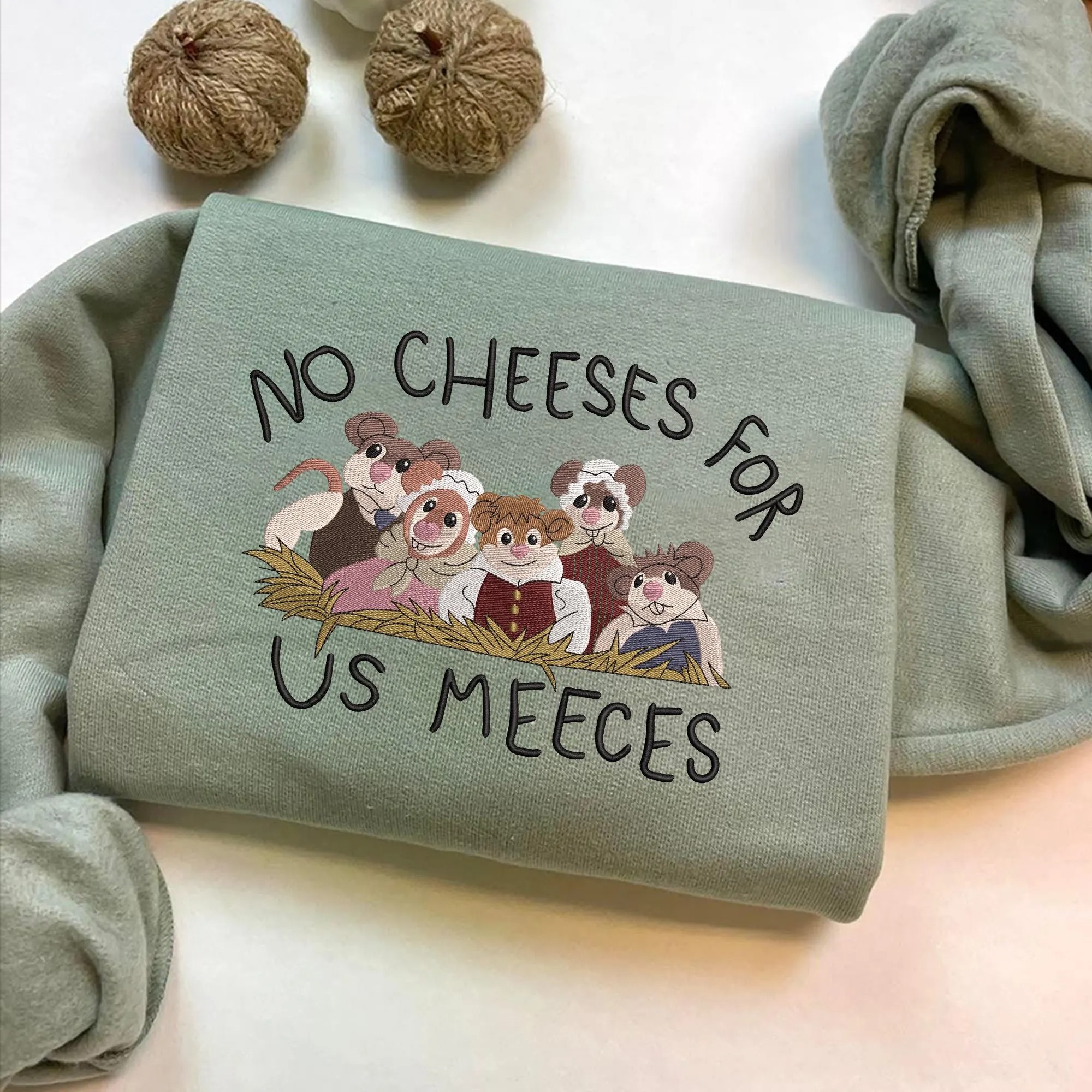 No Cheeses For Us Meeces Embroidered Sweatshirt, Christmas Muppets Jumper, Magic Kingdom 2025 Xmas Sweater - Image 3