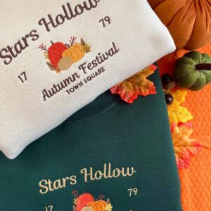 Embroidered Stars Hollow Autumn Festival Sweatshirt