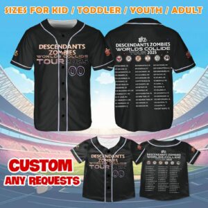 Descendants Zombies Summer Tour Jersey, Worlds Collide Tour Jersey, Descendants Zombies Shirt, Descendants Zombies Worlds Collide Tour