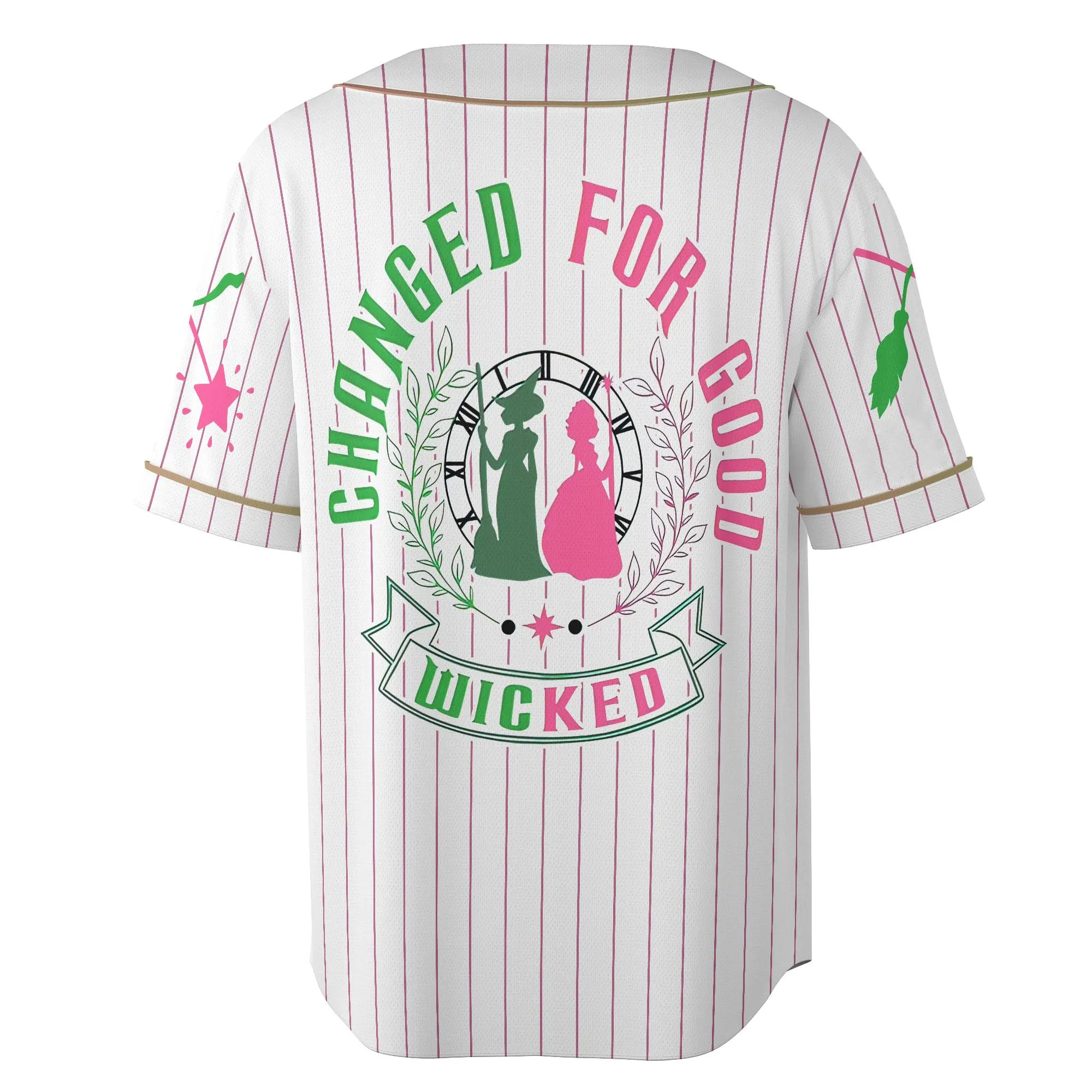 Wicked Witch Baseball Jersey, Changed For Good Shirt, Elphaba and Glinda Jersey, Shiz University Gift, Wicked Musical Movie Fan Gift - Image 6