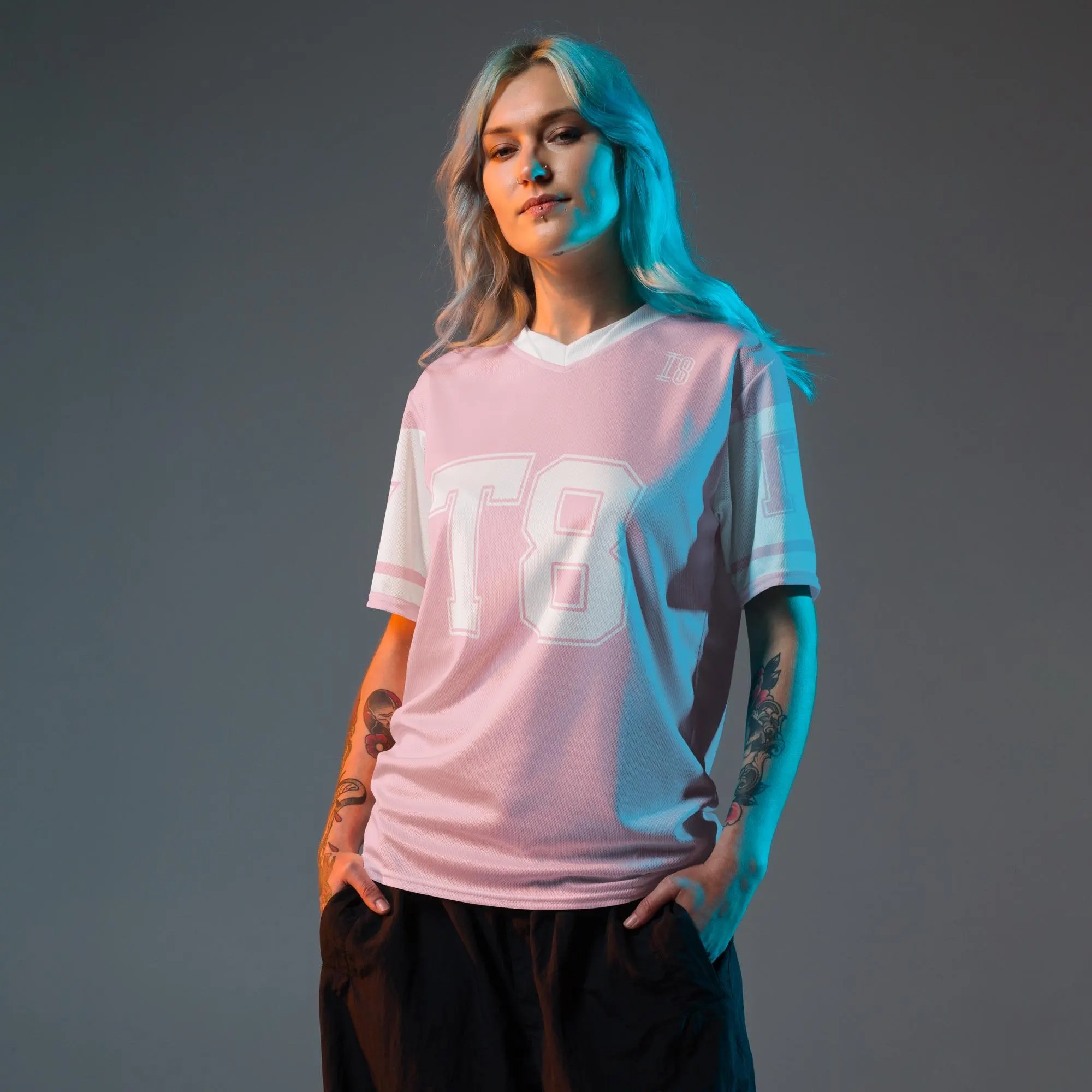 Tate Mcrae Pink Football Jersey - T8 Concert Outfit - Image 4